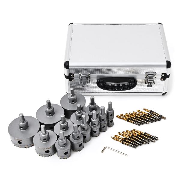 Rikopin(リコピン) 超硬 ステンレス ホールソー 13本セット コバルト製交換ドリル付き 切...