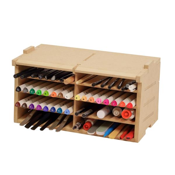 Bucasso プラモデル ツール収納ラック 筆/ツールホルダー 64個収納可能 棒状工具収納 モデ...