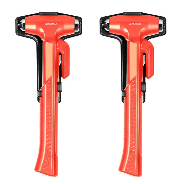 緊急脱出用ハンマー 2点セット 3 in 1 車用ハンマー 窓ガラス破れ シートベルトカッター付き ...