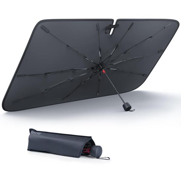 【ガラス繊維製強化傘骨】 2025 Lamicall 傘式 サンシェード 車 フロント: 車日除け ...
