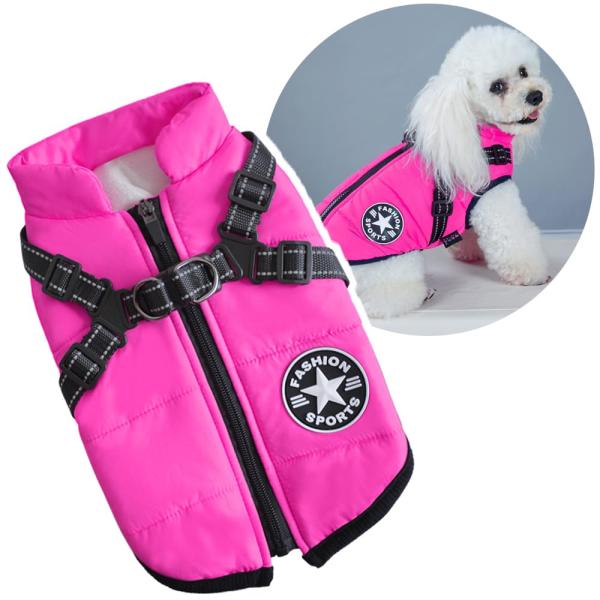 Oncpcare 犬服 一体型綿入れを牽引する 犬 ベスト 綿服コート 猫 小型犬 中型犬 服 お散...