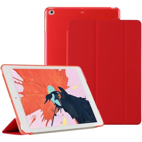 グロウ iPad （第10世代10.9インチ）専用 3つ折りスマートケース レッド （保護フィルム＋...