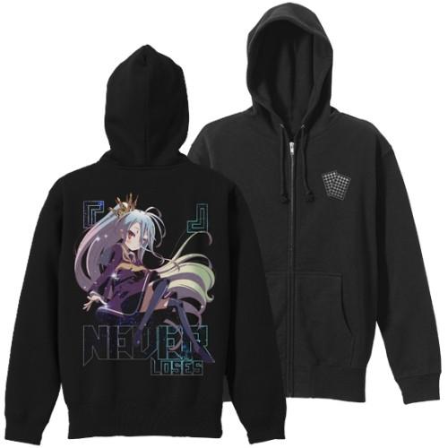 コスパ ノーゲーム・ノーライフ 「白」 フルカラージップパーカー BLACK