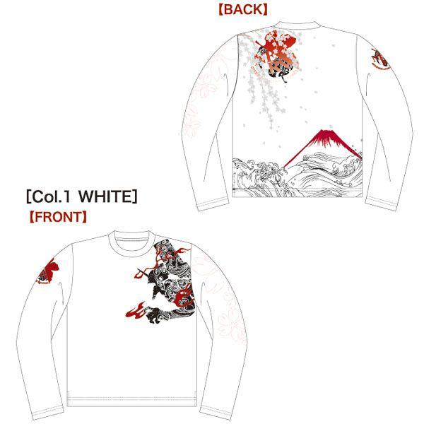 【ネコポス/ゆうパケット対応】三高 EVA×錦 コラボレーション 桜ネルフ柄ロンT ホワイト