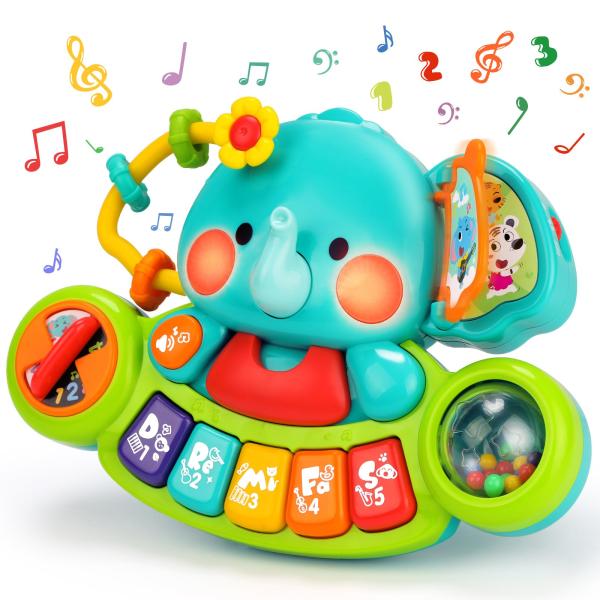 REMOKING 多機能 ピアノおもちゃぞうさんピアノ 知育 玩具 早期開発 指先訓練 聴覚発達 色...