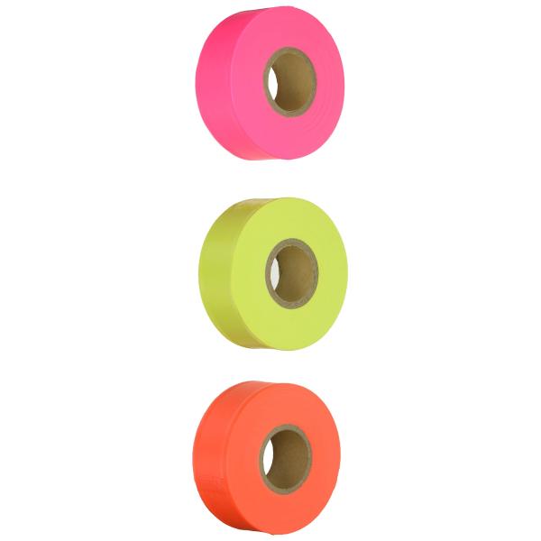 シンワ測定(Shinwa Sokutei) マーキングテープ30mm×50m 蛍光ピンク・イエロー・...