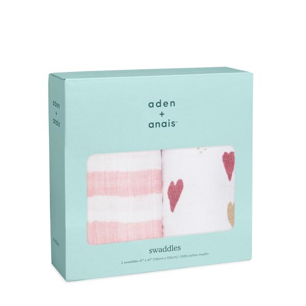 aden + anais エイデンアンドアネイ おくるみ ハートブレイカー 2枚セット 120×12...