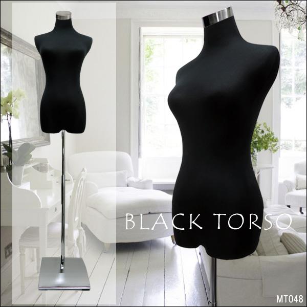 レディーストルソー 黒 鉄脚スクエアJ 女性マネキン パンツ対応 (P-JBJ)
