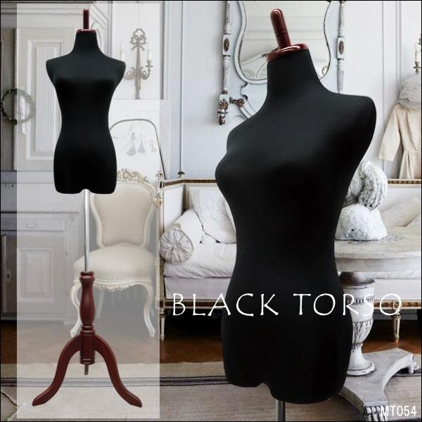 レディーストルソー 黒 木製マホガニー猫脚 女性マネキン パンツ対応 (P-MBM)