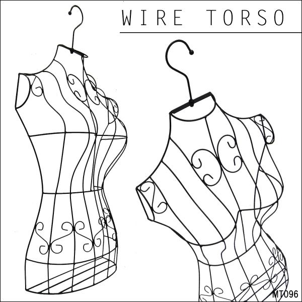 ワイヤートルソー ハンガータイプ 黒 壁掛け アイアン ハーフトルソー