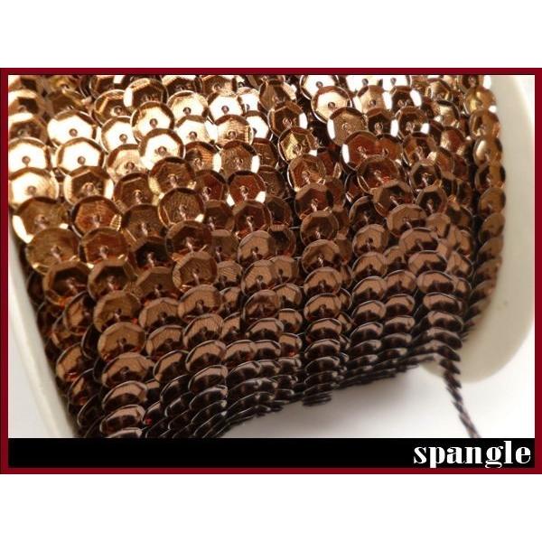 スパンコールリボン (09) 亀甲チョコ 1巻 6mm×80m スパンコールテープ