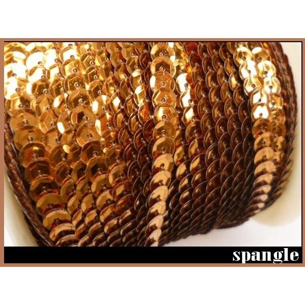 スパンコールリボン (30) 亀甲ブラウン 1巻 6mm×80m スパンコールテープ