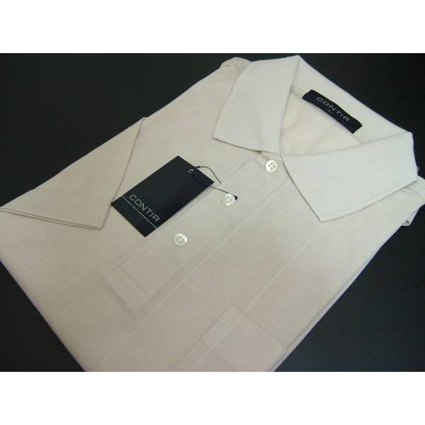 コンティール CONTIR メンズ L ポロシャツ 半袖 麻混 ベージュ Ｈ590 送料無料