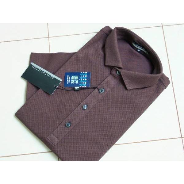 オースチンリード Austin Reed メンズ M ポロシャツ 半袖 英国王室御用達 ブラウン 鹿...