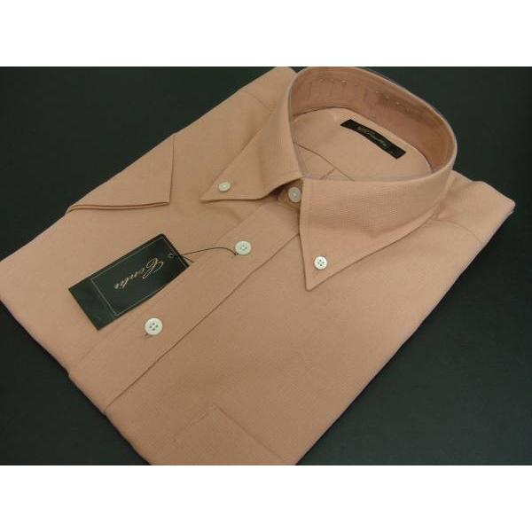 コンティール CONTIR メンズ L シャツ 半袖 ボタンダウン 日本製 オレンジ ブラウン 送料...
