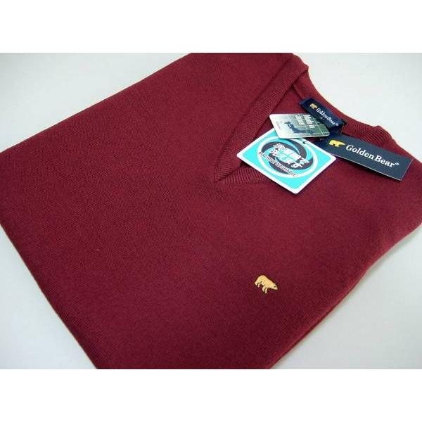 ゴールデンベア Golden Bear メンズ S ベスト ウール混 日本製 洗濯OK レッド 05...