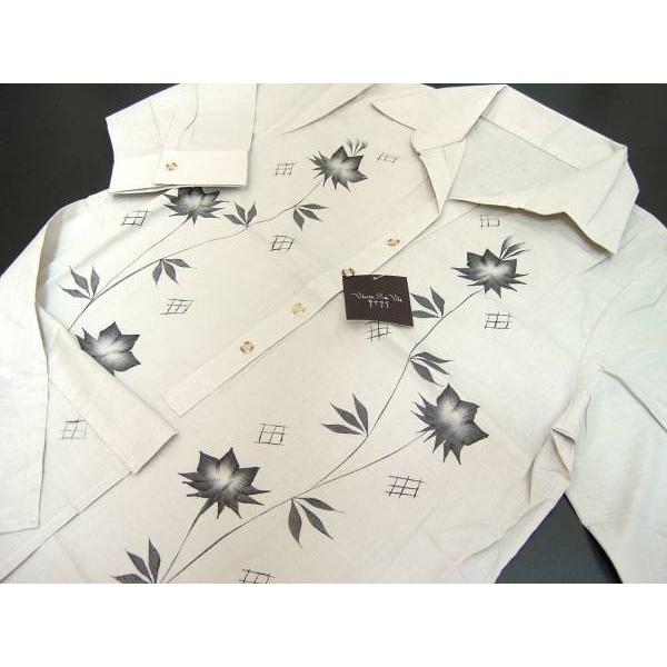 VIVRE SA VIE レディース ML シャツ 6分袖 かりゆし 涼しい 薄地 織生地 ベージュ...