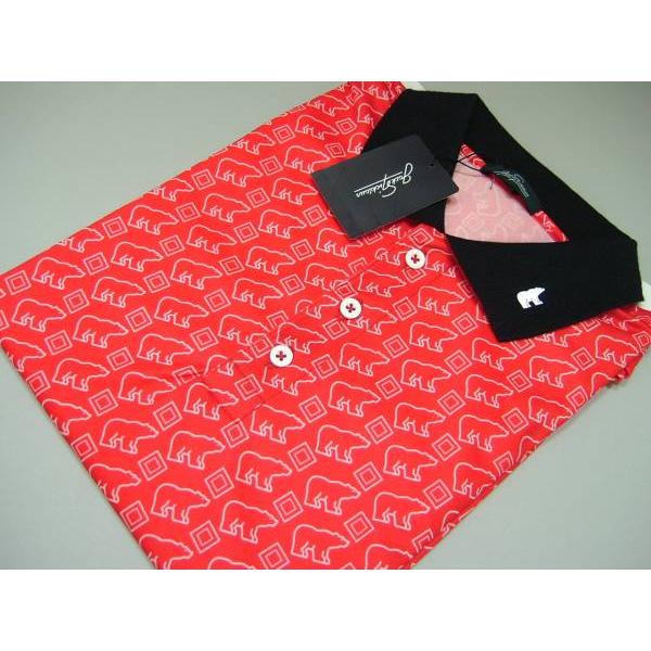 ジャックニクラウス Jack Nicklaus メンズ M ポロシャツ 半袖 日本製 レッド ブラッ...