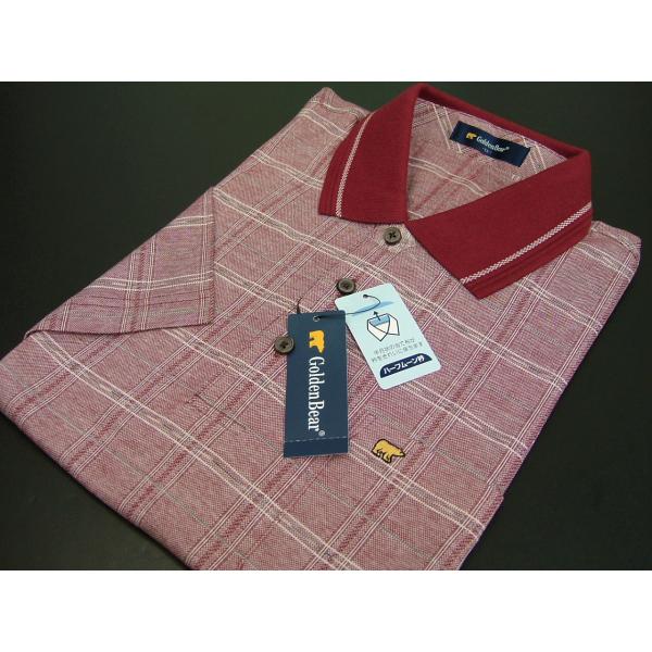 ゴールデンベア Golden Bear メンズ S ポロシャツ 半袖 レッド 送料無料 550