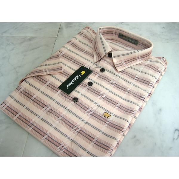 ゴールデンベア Golden Bear メンズ S シャツ 半袖 ピンク 送料無料 558