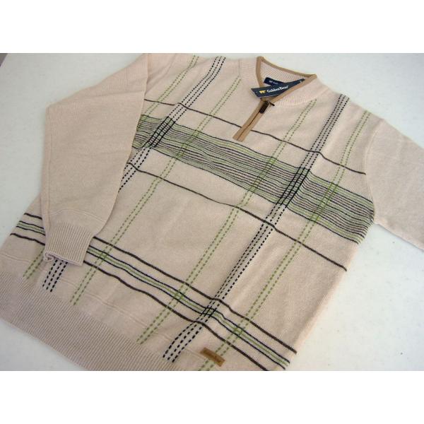 ゴールデンベア Golden Bear メンズ LL セーター ハイネック ハーフジップ ベージュ ...