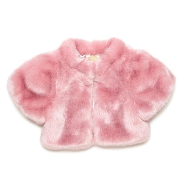 メゾピアノ Mezzo piano フェイクファーボレロ 120 130 日本製 ピンク