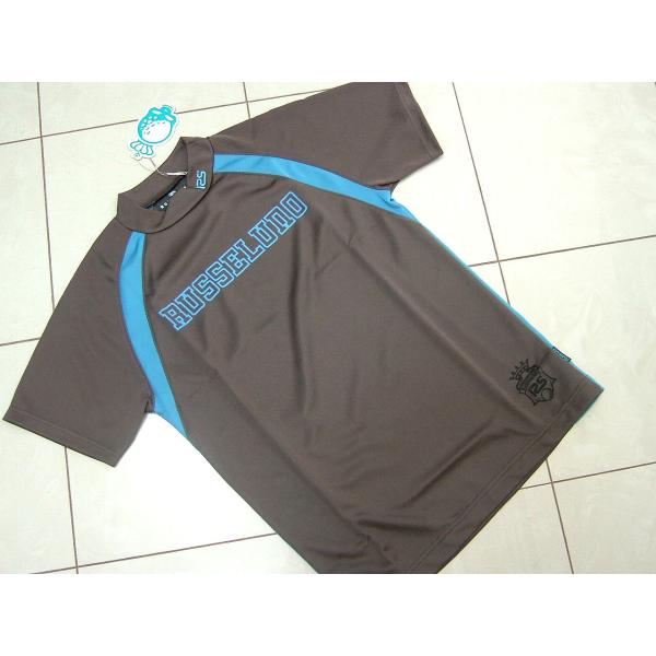 ラッセルノ Russeluno メンズ S Tシャツ 半袖 日本製 ストレッチ ハイネック ブラウン...