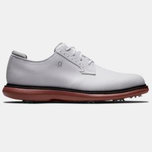 FootJoy Traditions Blucher Golf Shoes (White/Brick) フットジョイ トラディションズ ブルーチャー ゴルフ シューズ 57946｜prolinegolf