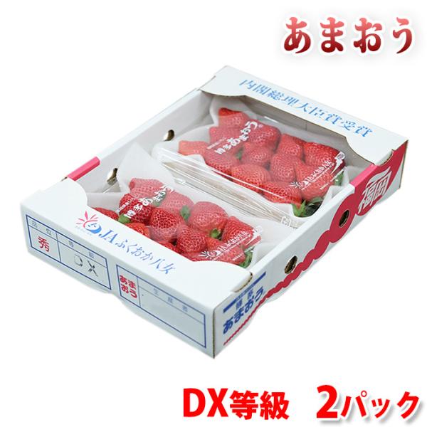福岡県産　いちご　あまおう　DX等級　平詰め　約300g（6〜12粒前後入）×2パック （箱）