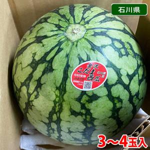 石川県産　こだま西瓜（小玉すいか）秀品　3L〜4Lサイズ（3〜4玉入）（箱）｜promart-jp