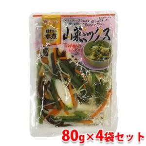 タチバナ食品　味わい水煮シリーズ　山菜ミックス　水煮　80g ×4袋セット｜promart-jp