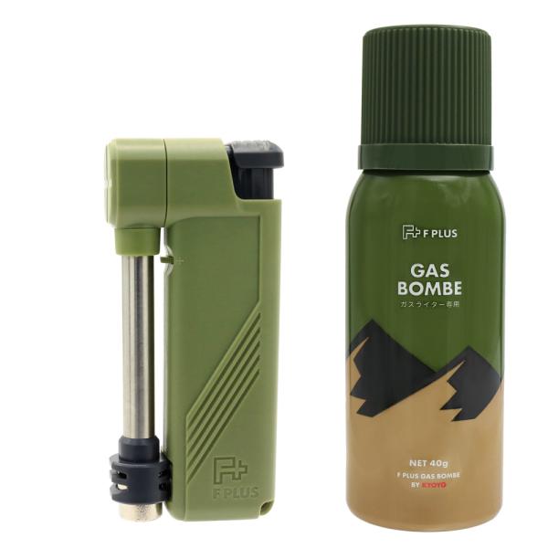 F PLUS(エフ プラス)　スイングバーナーライター　グリーン　ガスボンベ付き