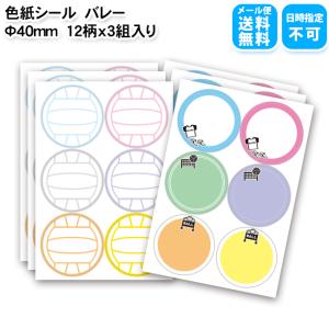 コンパクト便送料無料 色紙シール バレーボール 12柄×3組 卒業 卒団 引退 寄せ書きアルバム 記念品 表紙 プチギフト 部活 スポーツ少年団 スポ少｜promoshop