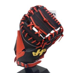 【限定商品】 hatakeyama(ハタケヤマ)　ソフトボール用キャッチャーミット　捕手用　105型　右投げ用　（A）ブラック×レッド　PRO-105　