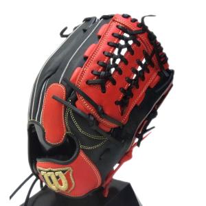 Wilson（ウイルソン）　女子ソフトボール用グラブ WILSON BEAR　ユーティリティー用　右投げ用　ブラック×Eオレンジ　WBW101864｜pronakaspo