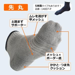 Prono プロノ ミドル丈ボーダー底ソックス...の詳細画像3