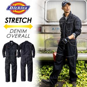 Dickies ディッキーズ ストレッチデニムツナギ D-706 長袖 オールインワン おしゃれ ユニセックス 男女兼用 メカニック DIY アウトドア｜prono-webstore