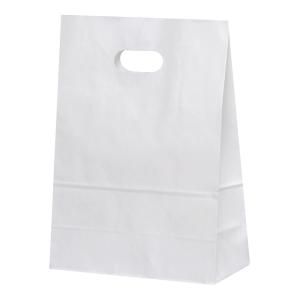紙袋 角底袋 手抜きタイプ 50枚 イーグリップ L XZT52013 白 無地 パックタケヤマ｜propack-kappa1
