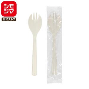 SWAN 使い捨て カトラリー スワン プラスチック フォークスプーン 16cm ホワイト 個包装 100本 シモジマコード:004513086 先割れ 給食スプーン｜シモジマ Yahoo!店