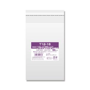 OPP袋 透明袋 グリーティングカード テープ付き 100枚入 ピュアパック 厚0.03×幅120×高180+テープ部分40mm シモジマ SWAN T 12-18