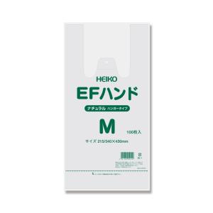 レジ袋 100枚 EFハンド ビニール袋 M ナチュラル (半透明) シモジマ HEIKO｜propack-kappa1