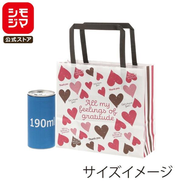 HEIKO 紙袋 手提げ紙袋 H25チャームバッグ 18-2 スモーキーハートP 50枚 シモジマコ...