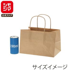 手提げ紙袋 オブロングバッグ 20-13 未晒無地 (巾200 マチ130 高さ130