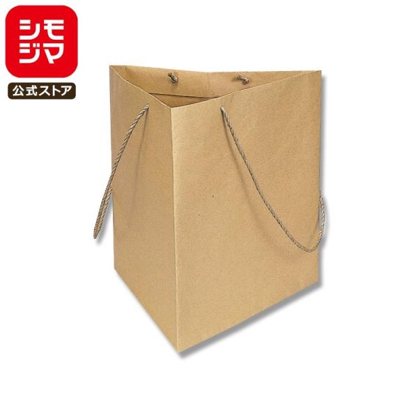 HEIKO 紙袋 手提げ紙袋 トライバッグ No.3 未晒無地 一辺の幅350×高さ350mm/手紐...