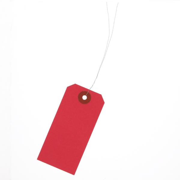 荷札 1000枚 中 42×90 赤 荷物 商品 ラベル タグ クロークチケット 預かり札 値札 ラ...