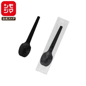 HEIKO プラスチックスプーン 10cm 個包装 黒 100本｜シモジマ Yahoo!店
