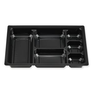 使い捨て仕出し容器　80-80紫流/中仕切黒セット　50枚 使い捨て仕出し容器80-80紫流/中仕切黒セット50枚