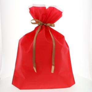 不織布巾着袋 LL レッド カクケイ FK3071 10枚入