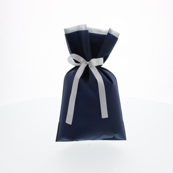 ギフト バッグ 10枚 不織布 巾着 袋 S ネイビー カクケイ FK3084