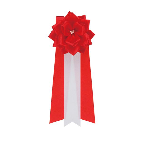 銀鳥産業 徽章リボン キ-5RDN バラ 小 3枚タレ 赤 1個